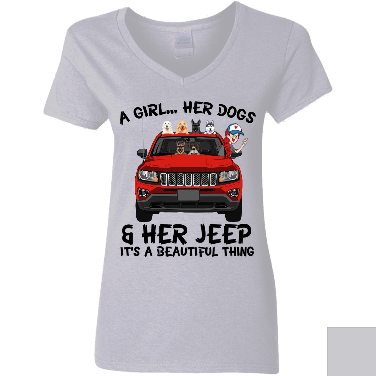 Jeep compass a girl his dog her dog and 